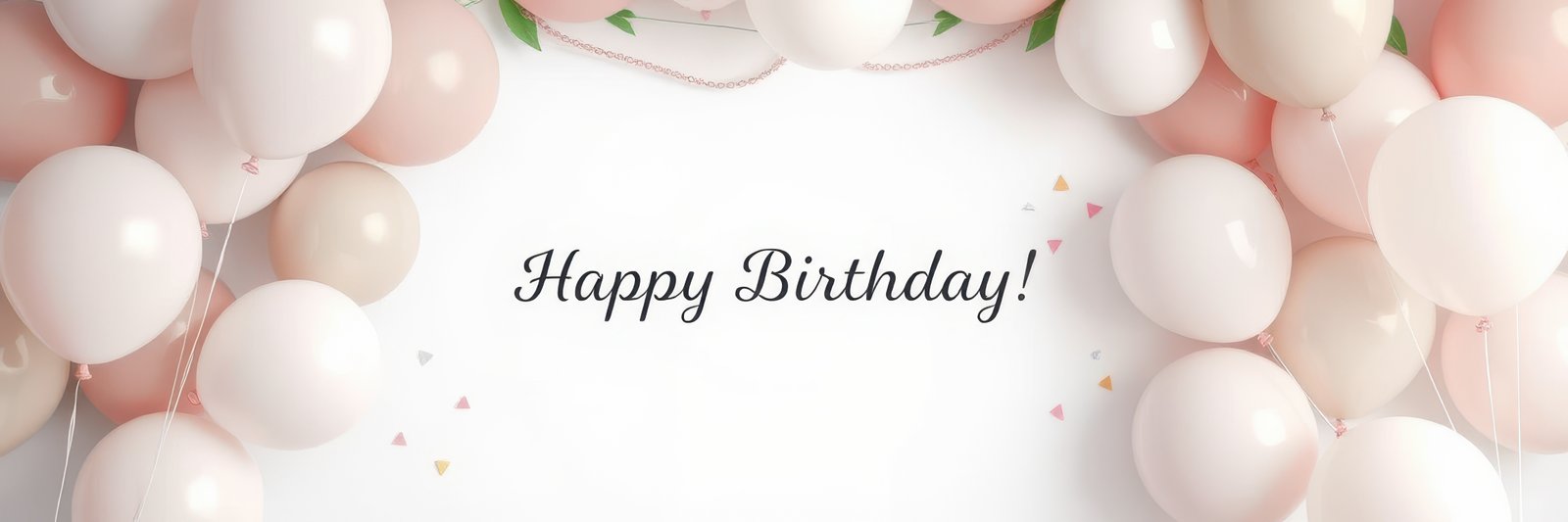 Decorative balloon arch creating a festive atmosphere for a birthday celebration with a cheerful message